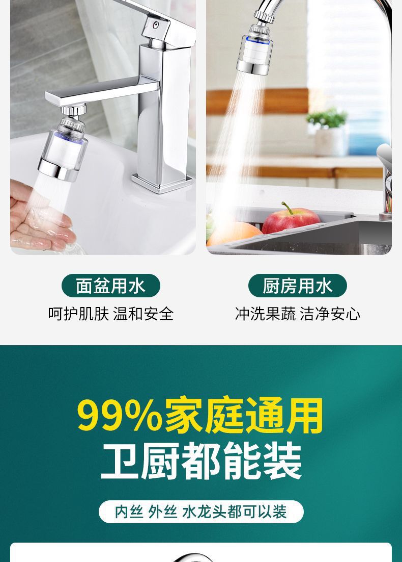 Kitchen sink faucet filter nozzle, tap water splash prevention wonder, extension universal water purifier, household interface undefined