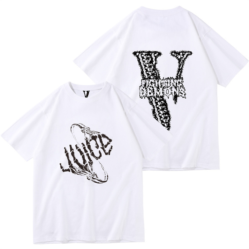 New Vlone Cross-Border T-Shirt Street Wear Summer Fashion Shirt Letter Print Design Couple Short Sleeves