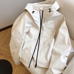 小个子韩版简约连帽防风冲锋衣女2025春新款时尚百搭休闲洋气外套
