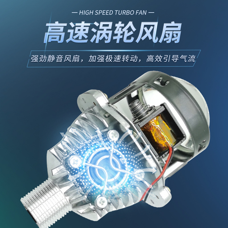 Coche LED faro 2,0 pulgadas mini lente de doble luz modificado motocicleta de alta potencia aplicable sin pérdida faro universal