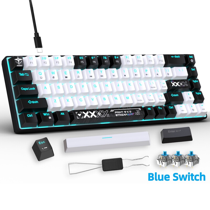 60% New Keyboard 68 Keys Rgb Luminous E-Sports Gaming Blue and Red Axis Mechanical Keyboard Computer Notebook Mac 60% New Keyboard 68 Keys Rgb Luminous E-Sports Gaming Blue and Red Axis Mechanical Keyboard Computer Notebook Mac
