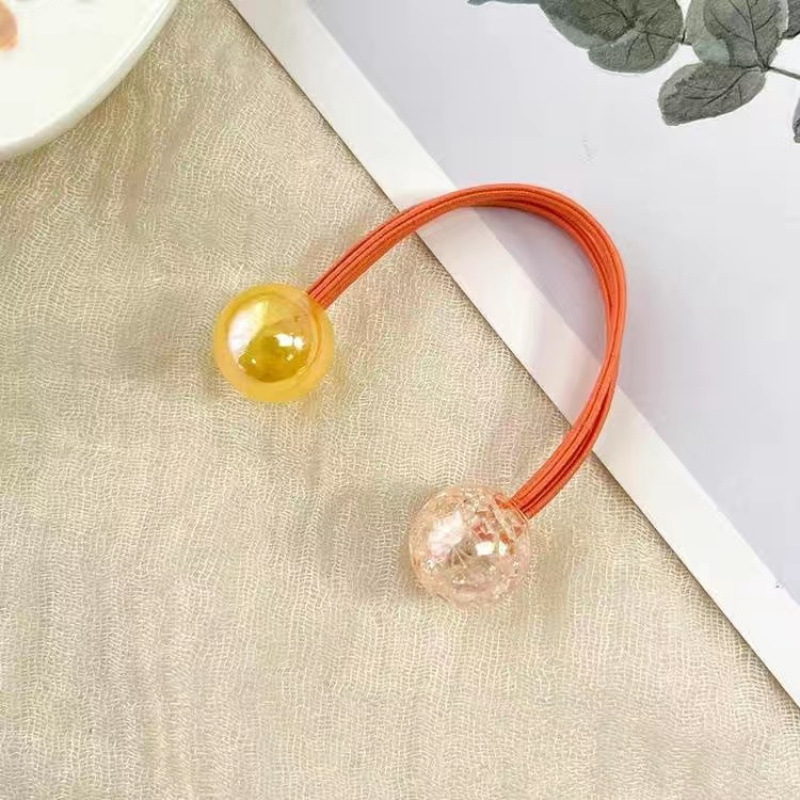 Coreana para niños explosión perla princesa doble anillo de cabello joyería para el cabello de la niña cuerda de cabello para el cabello de los estudiantes lindos tiras de goma