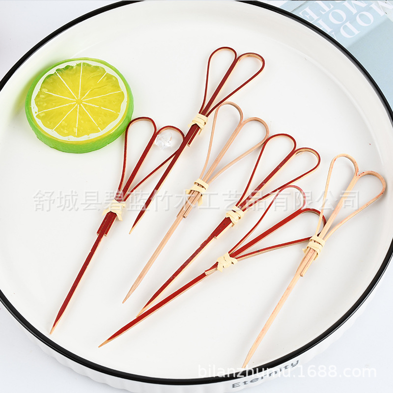 Fabricantes desechables de amor de frutas de calabaza de bambú de tijeras de marca de cóctel de marca creativa al por mayor