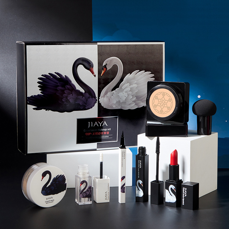 Same item Black Swan Cosmetics Set box Mushroom head air cushion Hold powder Eyeliner Mascara High light liquid Lipstick