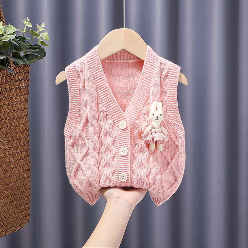 Chaleco de punto dividido para bebé Otoño e Invierno ropa exterior de bebé Chaleco de color sólido chaleco pequeño para chaqueta de niños medianos y pequeños