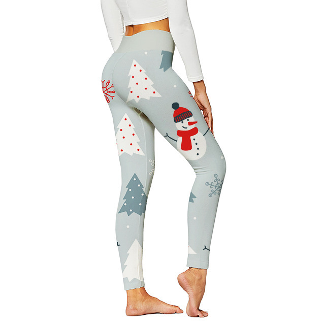 Pantalones de yoga Navidad patrón casual digital Europa y América yoga 3d leggings deportivos 2024 pantalones ajustados nuevo estampado