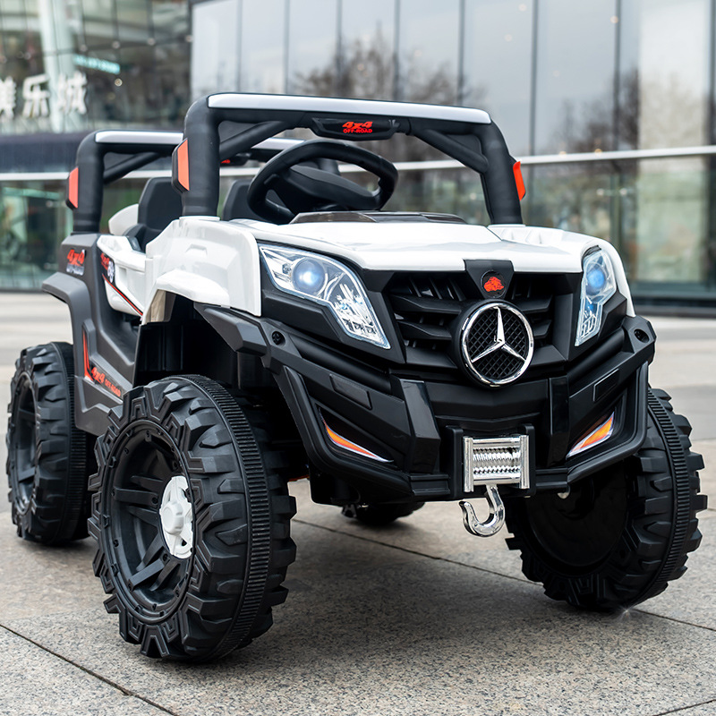 Inventario grande coche eléctrico para niños cuatro ruedas todoterreno controlado remoto coche de juguetes para niños se puede sentar bebé carro de balanceo para niños
