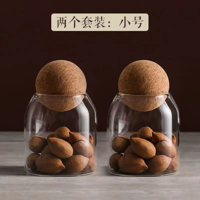 Tarro sellado de granos de café Tarro de exhibición de corcho Tarro de dulces Tarro de té de vidrio Tarro de almacenamiento de cocina Creativo y simple