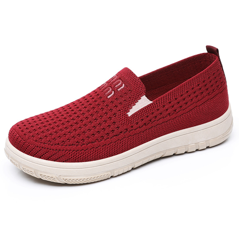 Zapatos de mujer, versátiles, estilo veraniego, nuevos, sin cordones, de tela estilo Pekín, transpirables, de malla tejida, informales, al por mayor. image 7