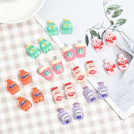 卡通饮料瓶子树脂配件仿真雪碧果汁 diy手机壳贴片 3D水杯贴配饰