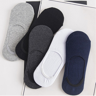 Socks men's spring and summer solid color shallow socks non-slip silicone invisible socks thin men's short casual socks wholesale