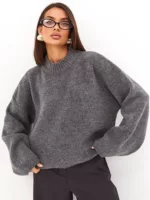 Свитер с объемными рукавами plus size sweater