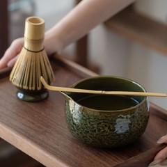 渐变撞色抹茶碗带嘴打抹茶工具刷日本点茶碗抹茶杯配件搅拌器器具