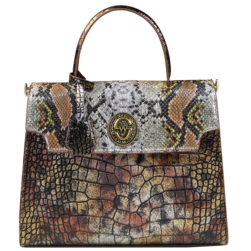 Light luxury texture handbag for women 2024 new model, atmospheric and versatile snake patterned women's bag, large_voghion.com