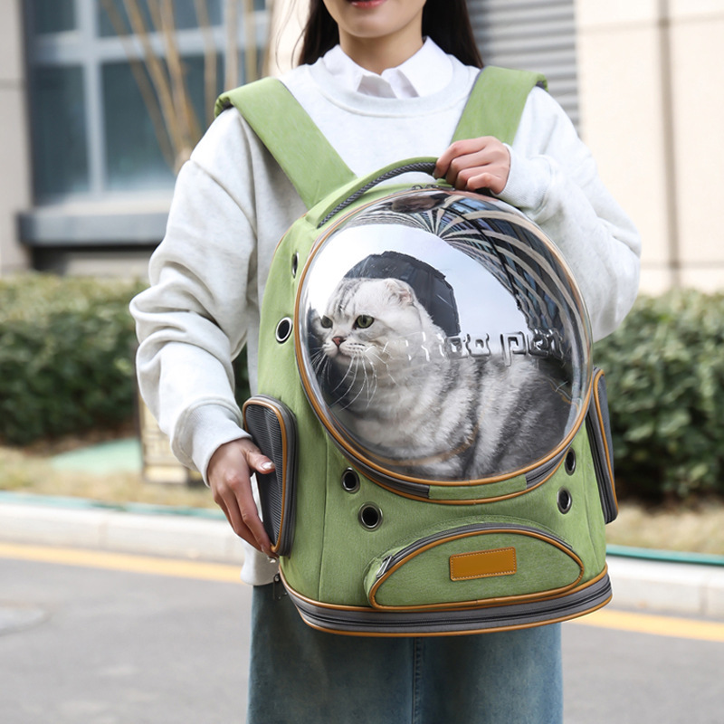 ペットバックパック透明スペースカプセル屋外ショルダー通気性折りたたみ猫バッグ大容量ポータブル猫スクールバッグ外出用|undefined