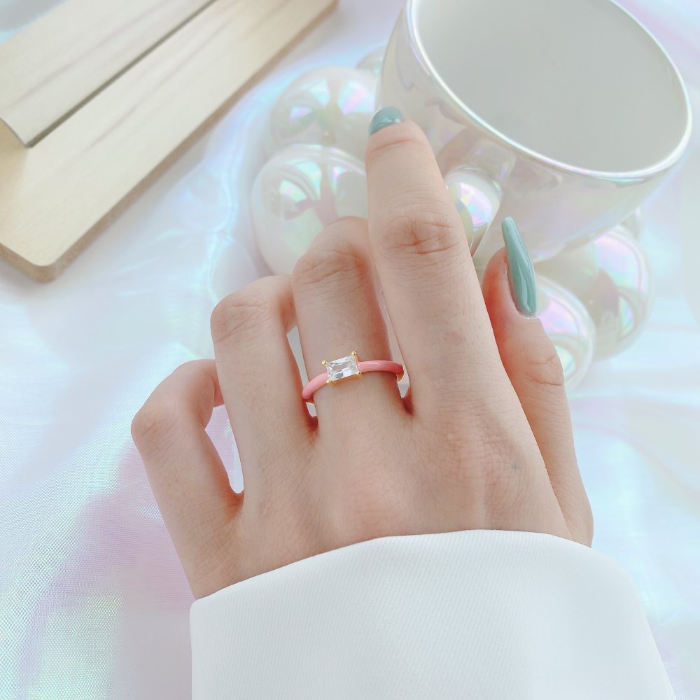 Fashion Geometric Sterling Silver Plating Zircon Open Ring 1 Piece