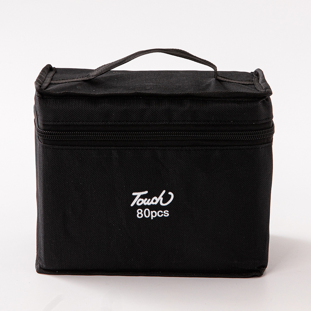 Juego de marcadores de doble punta a base de alcohol touch24 colores, 48 colores, 80 colores, 168 colores, con cuerpo negro, para estudiantes, con bolsa de lona.