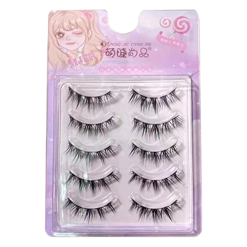 Pestañas lindas serie shangpintai luz estilo europeo orejas de trigo una pieza pestañas falsas pestañas de aire negro línea delgada pestañas