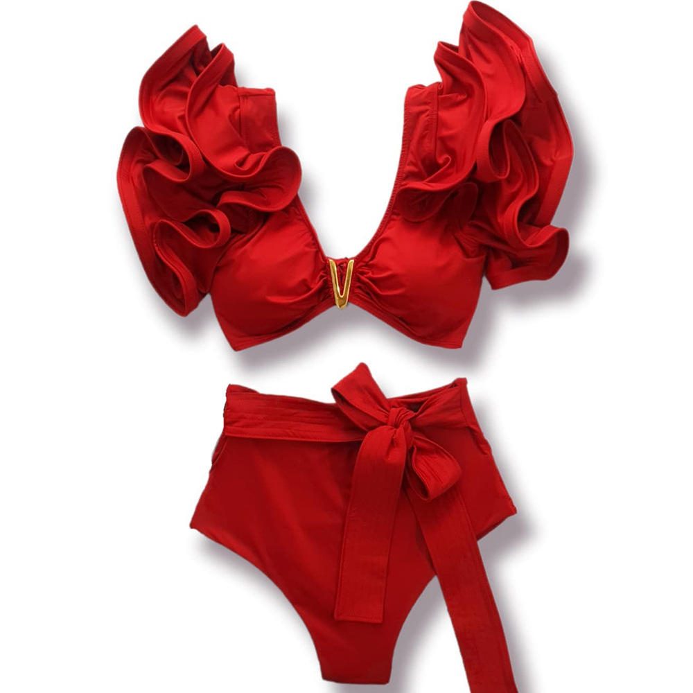 Bralette Bra Category Nylon, Nylon Fabric Type Stretchy Elasticity Women'S Solid Color 2 Piece Set Bikinis Swimwear