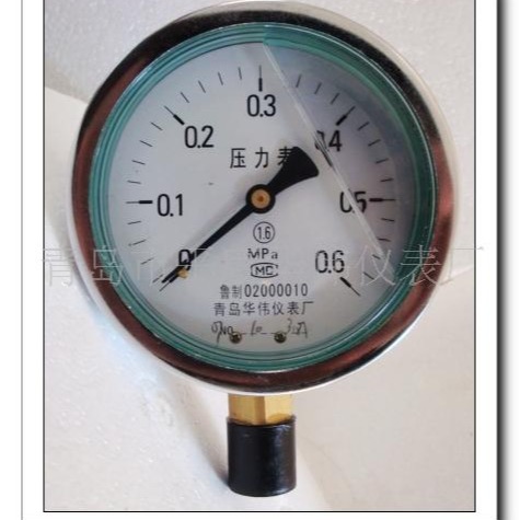 供应耐震压力表Yn100-0.6/1MPa(图)华伟仪表 厂家直销量大从优