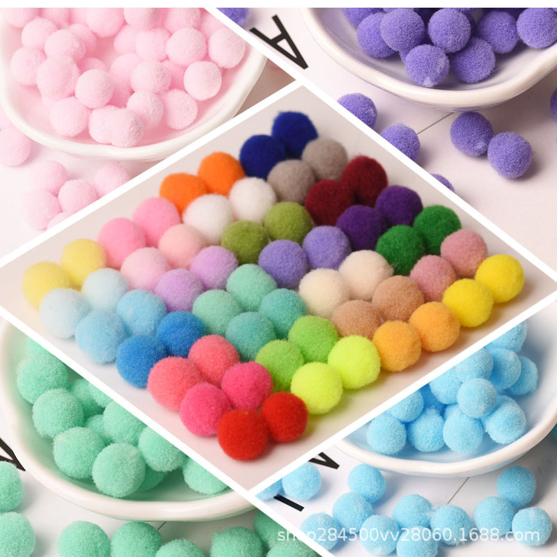 Polyester Colorfulful High-Elastic Fur Ball Plush Ball Small Kindergarten Kidsren DIY Handmade Decorative Material Accessories Small Fur Ball
