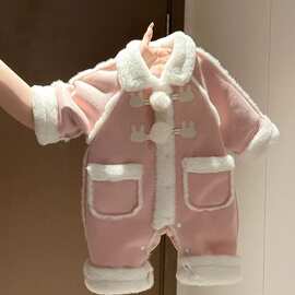 婴儿衣服秋冬季女宝宝连体衣加厚新款婴幼儿冬款保暖可爱哈衣爬服