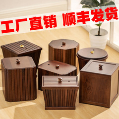 Solid wood tea bucket water storage bucket solid wood waste water bucket tea dregs bucket small household kung fu tea set accessories tea ceremony