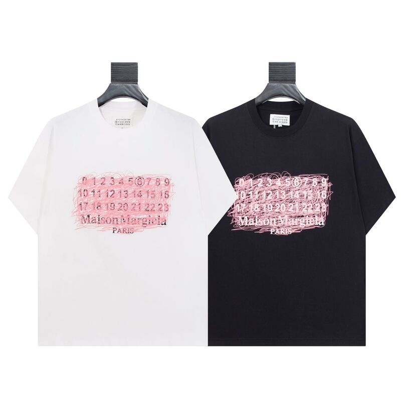 25 New Summer Maison Margiela Maison Margiela Alphanumeric Screen Printed Cotton Short-Sleeved T-Shirt