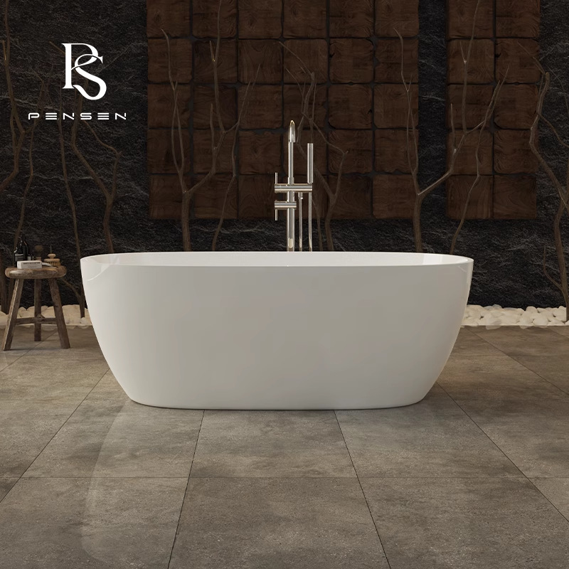 Shuansen Household Accessible Luxury Small Apartment Bathroom Acrylic Bathtub Independent High-End Adult All-In-One Hotel Bathtub