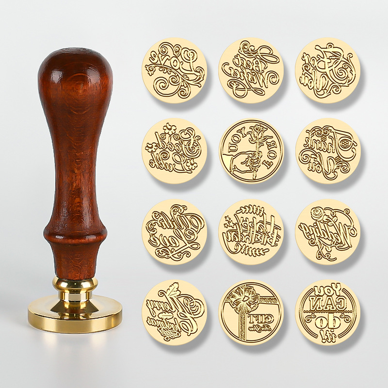 英文字母系列單章 （3號櫸木手柄+黃銅印章頭） 火漆印章批發