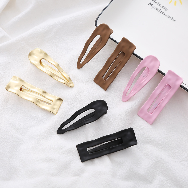 Korean minimalist gold candy color duckbill hair clip for women, side clip, 2024 new bangs hair accessory, wholesale