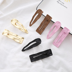 Korean minimalist gold candy color duckbill hair clip for women, side clip, 2024 new bangs hair accessory, wholesale