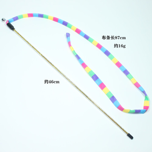 Pet supplies cat toys colorful ribbons cat teaser with fresh prints wholesale cat teaser toys