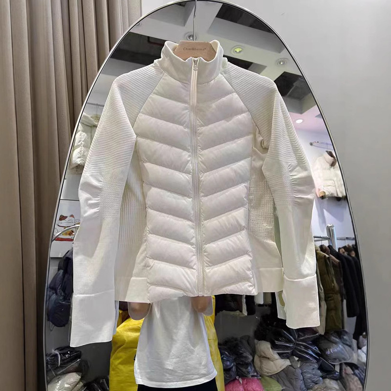 2025 New Lulu Style High-End 90 White Duck down Sports Yoga down Jacket for Women, Lightweight Outdoor Coat, Light Luxury