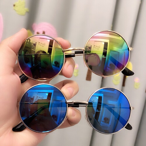 5833 Children's Cute Round Frame Sunglasses Metal Fruit Colorful Sunglasses Baby Glasses Personalized Kids Sun Trend