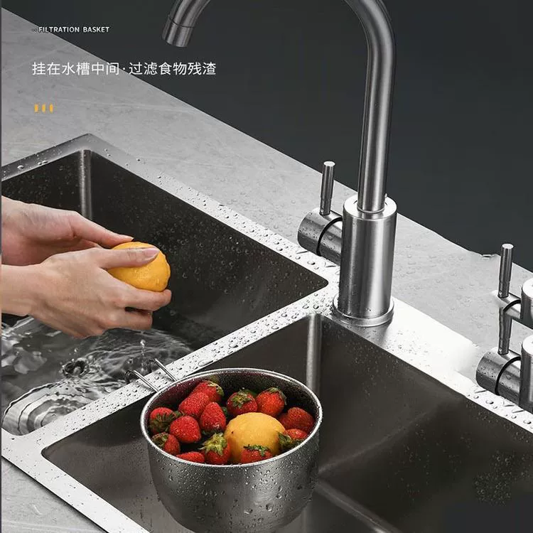 Сливная корзина из нержавеющей стали, фильтр для мусора, вертикальное плотное отверстие для утечки, кухонные остатки, антиблокировочный артефакт