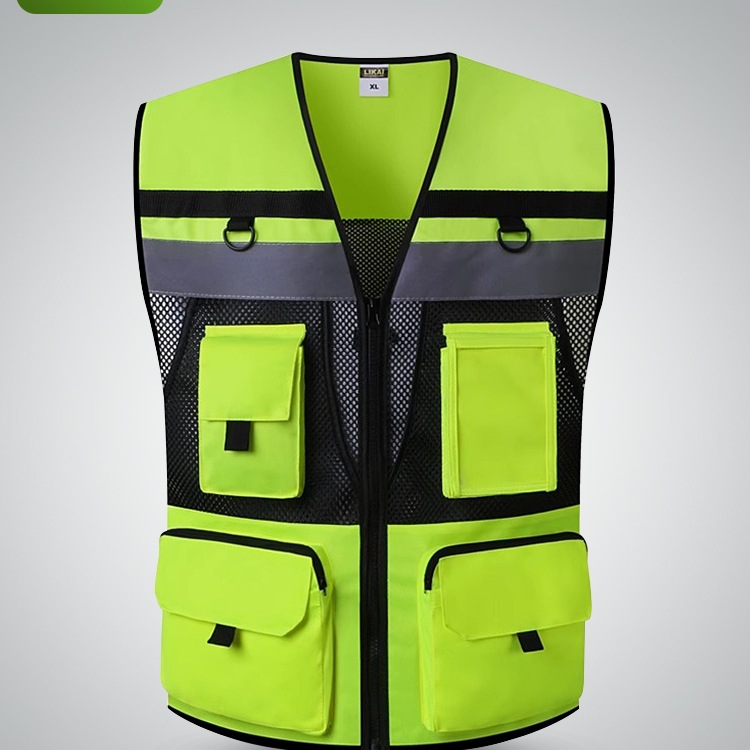 likai反光背心道路交通透气背心施工巡逻反光衣印字多口袋安全服