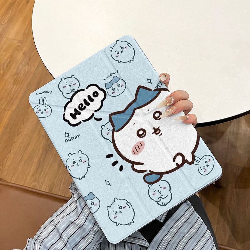 Cute Blue Xiaoba Protective Case Suitable for iPad Air11 M3/A16/10Th Tablet, Y-Fold 10.9Inch Cute Blue Xiaoba Protective Case Suitable for iPad Air11 M3/A16/10Th Tablet, Y-Fold 10.9Inch