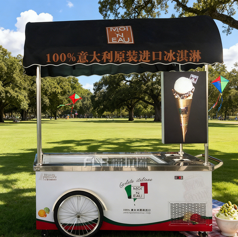 Cross-Border Mobile Commercial Cabinet Vertical Refrigeration and Freezing Integrated Display Cabinet Durian Cold Drink Popsicle Ice Cream Float