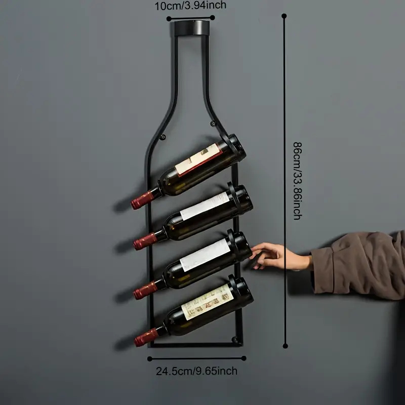 Red Wine Rack Wall Hanging Creative Iron Wine Bottle Rack Wall Simple Wine Display Rack Wall Hanging Wine Cabinet Home Mountain Wall