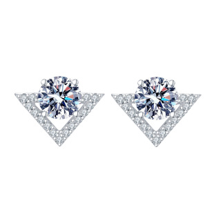V-Shaped Earrings for Women, Accessible Luxury Niche Micro-Encrusted Moissanite Geometric Earrings, Elegant Work Clothing Personalized Earrings New in 2024