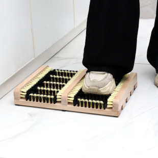 何升鞋底清洁器家用擦鞋刷脚底懒人半自动洗鞋实木户外鞋刷擦鞋器-阿里巴巴