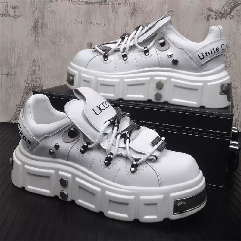 Молодежный тренд мужские маленькие белые туфли из кексов