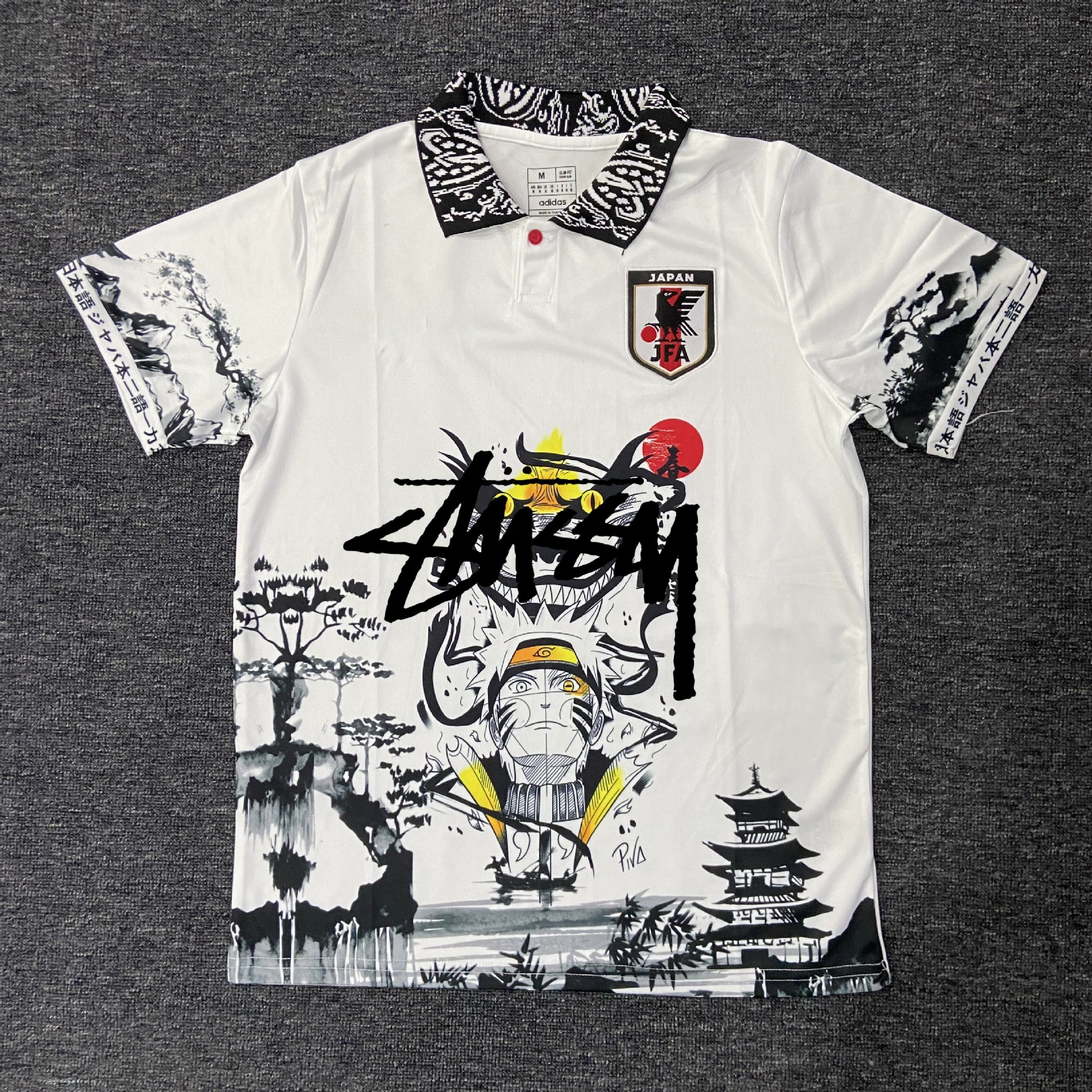 Футболка в японском стиле Stussy версия фанатский комплект джерси аниме Y3 японский самурай Гоку тренд совместное брендинг