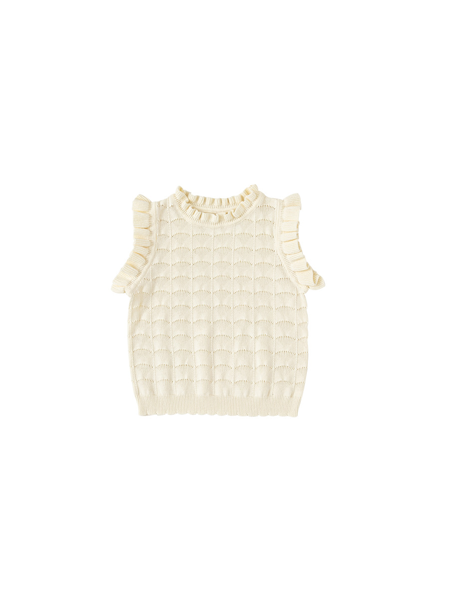 Yoobao ropa infantil chaleco de niñas verano delgado versátil niño encaje francés sin mangas chaqueta de punto XY42113