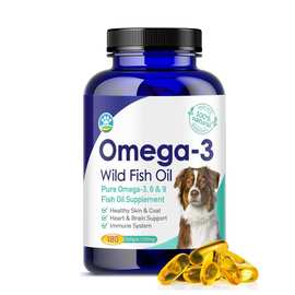 跨境亚马逊热品宠物鱼油Pet fish oil 保护皮肤和皮毛脱落皮肤干