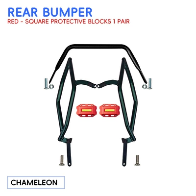 pipe bumpers, rear rack anti-collision — Motorcycle bumper - chameleonenhanced-rear-bumper-red-protective-block