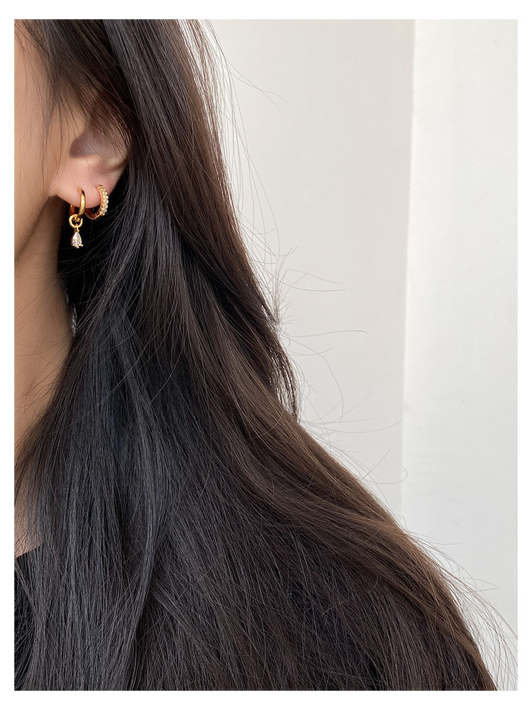 Internet celebrity's same asymmetrical water droplet buckle, ring, women's simple personality, exquisite summer ear_voghion.com