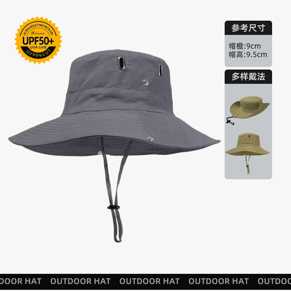 Verano nueva circunferencia de la cabeza grande y delgada impermeable sombrero de protección solar transpirable sombrero de pescador de secado rápido sombrero de pesca al aire libre para hombres al por mayor