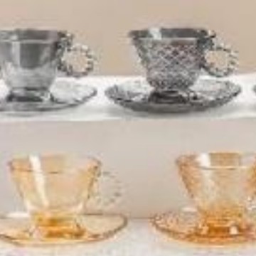 Juego de Taza y Plato de Té de Vidrio Transparente para Desayuno y Té de la Tarde